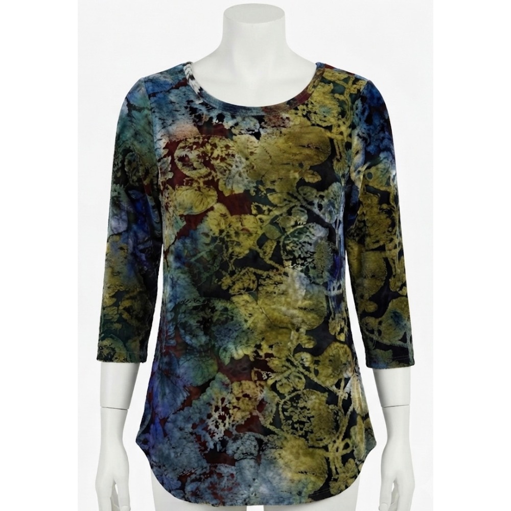 Karen Kane Burnout Velvet Top Medium Mossy Earthy Fairy Goblincore Textured